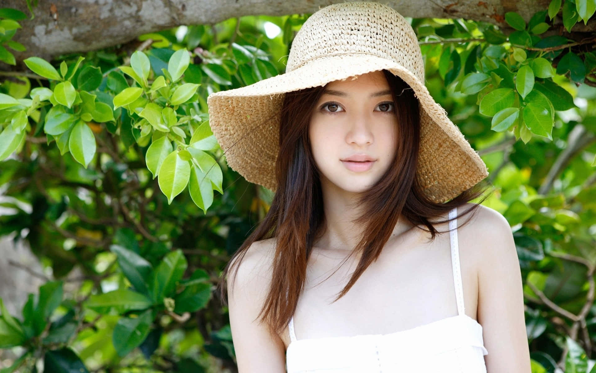 Japanese Women In Hat Background