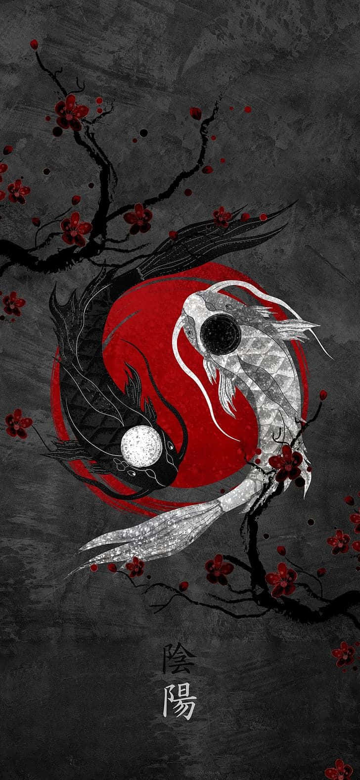 Japanese Yin Yang Catfish 4k Art Background