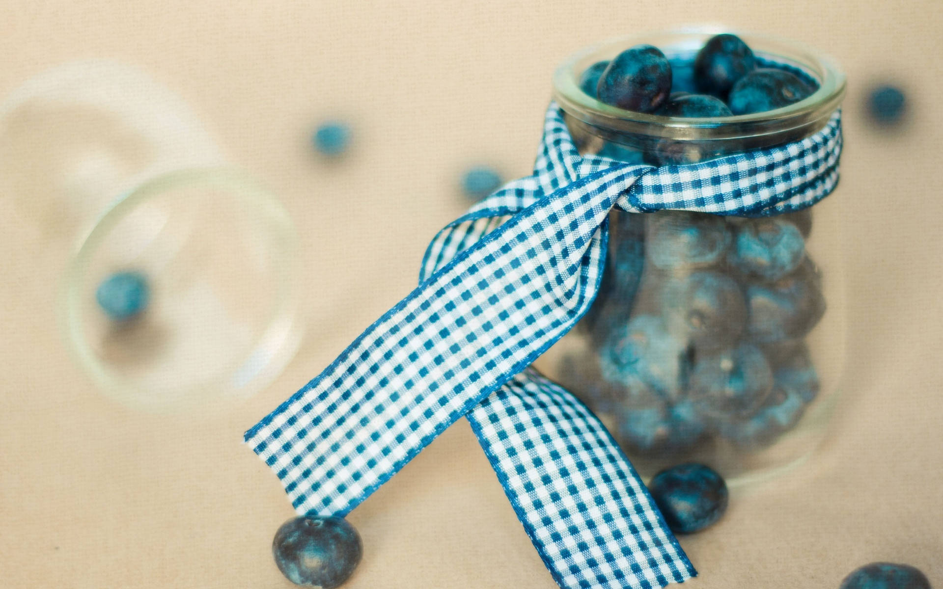 Jar Of Blueberries Background