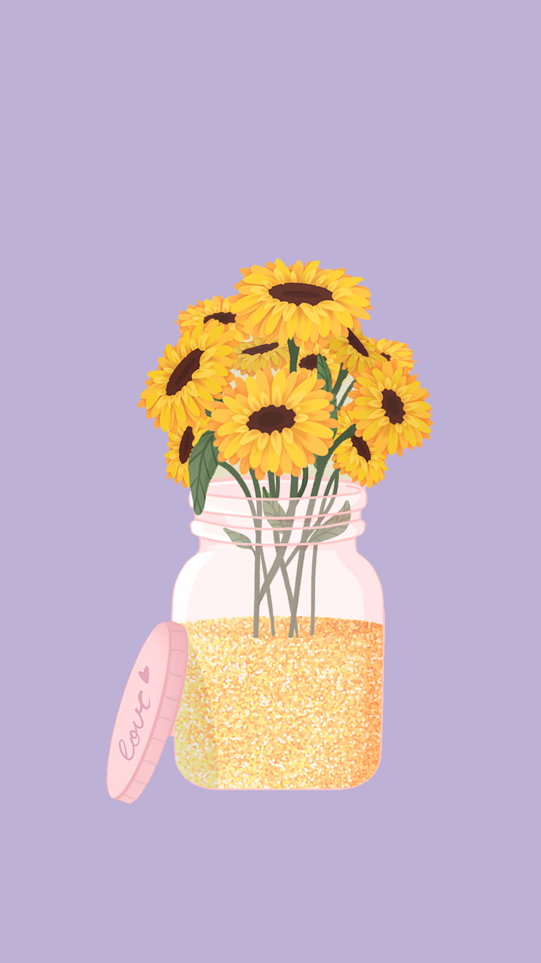 Jar With Sunflower Aesthetic Iphone Background