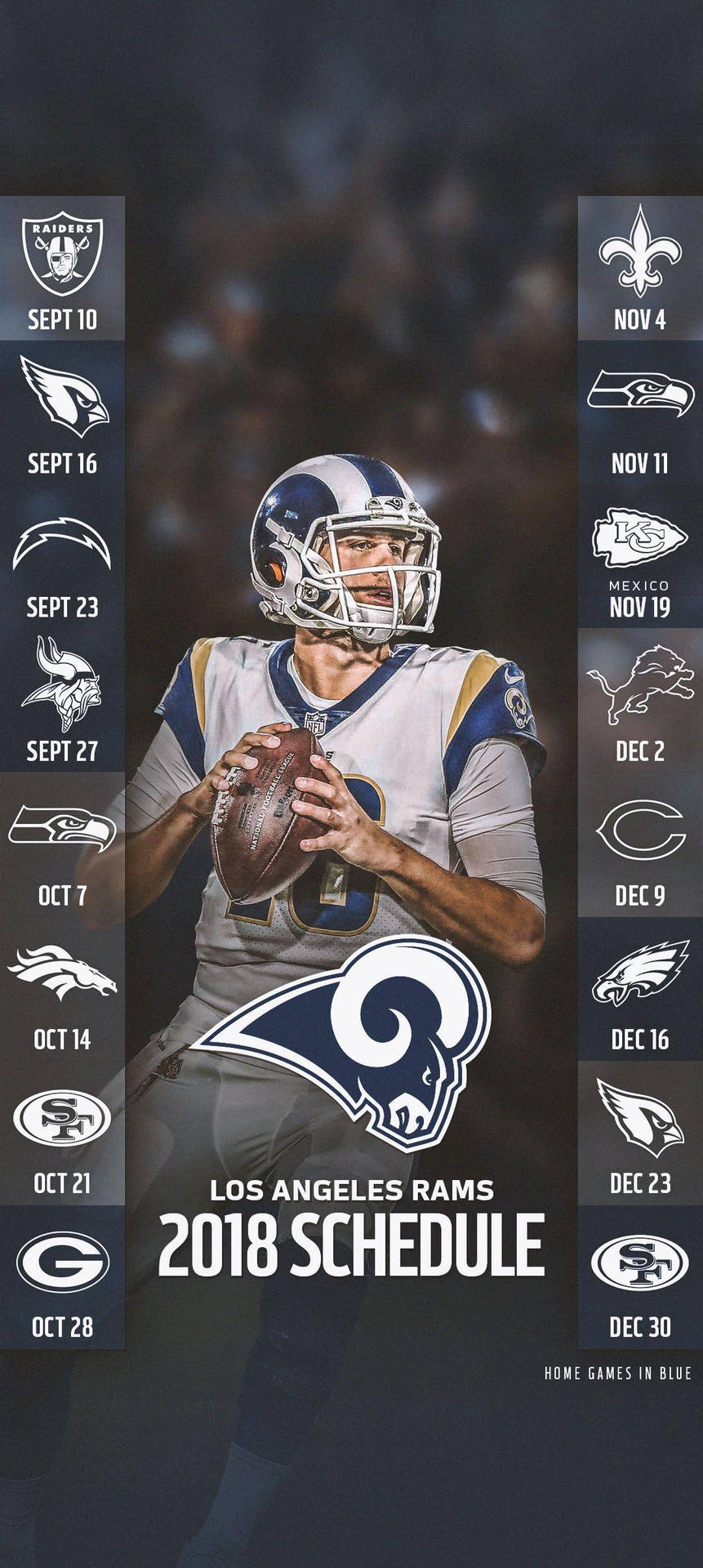 Jared Goff 2018 Game Schedule Background