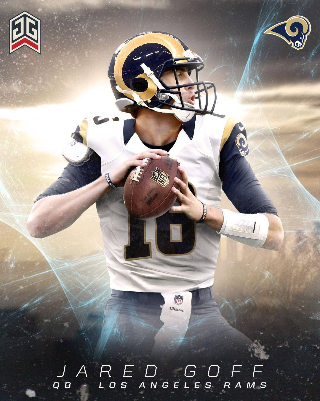 Jared Goff Rams Photo Card Background