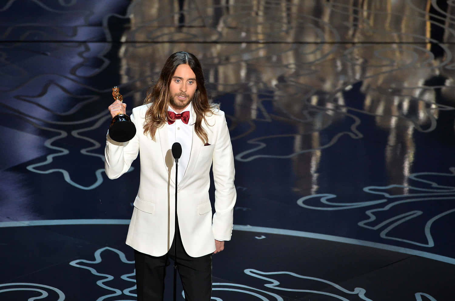 Jared Leto Stirring The Audience With His Intense Gaze