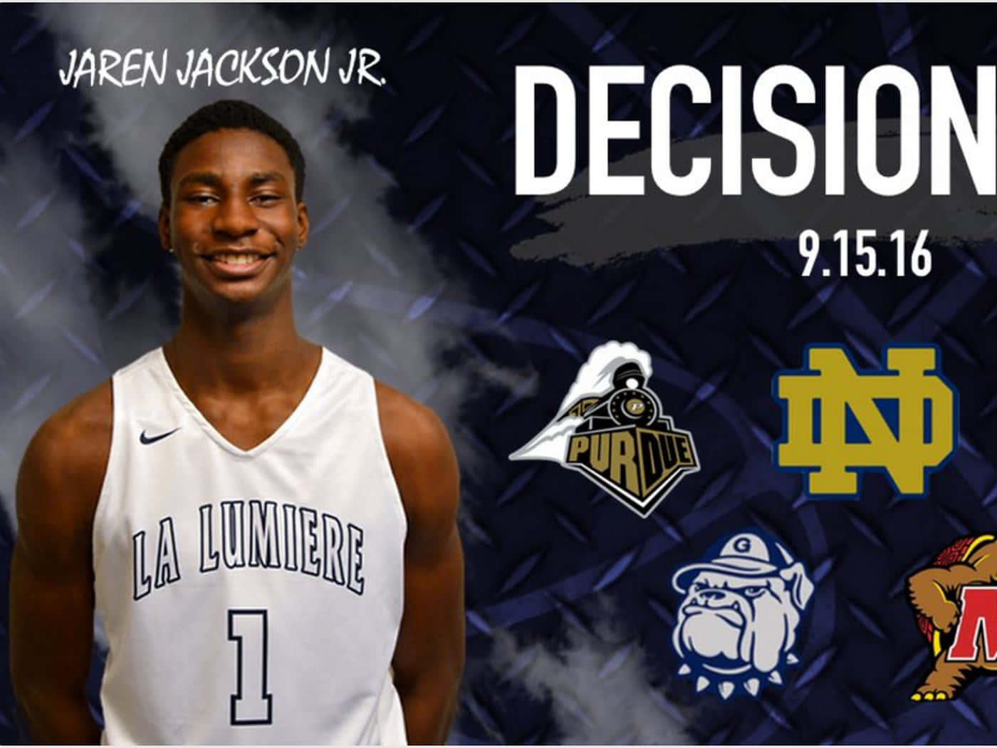 Jaren Jackson Jr. With Logos Of Universities
