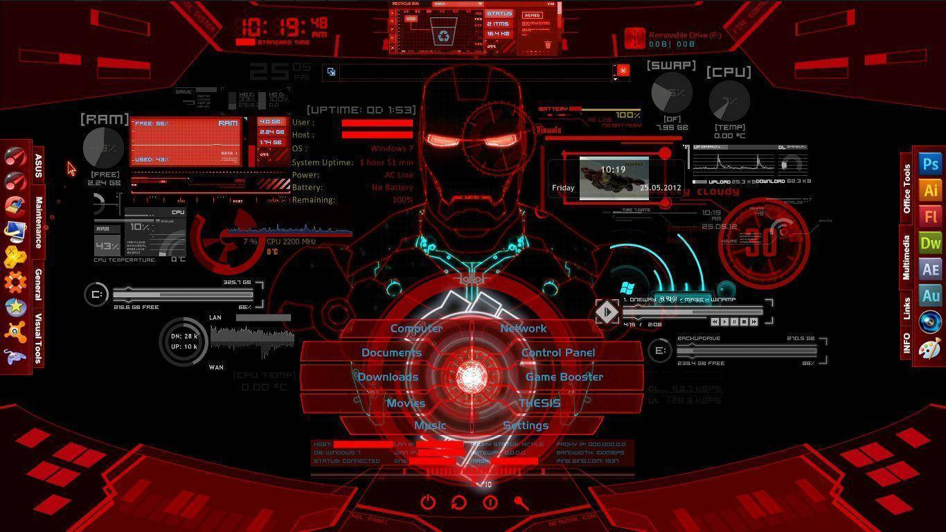 Jarvis 4k In Red Background