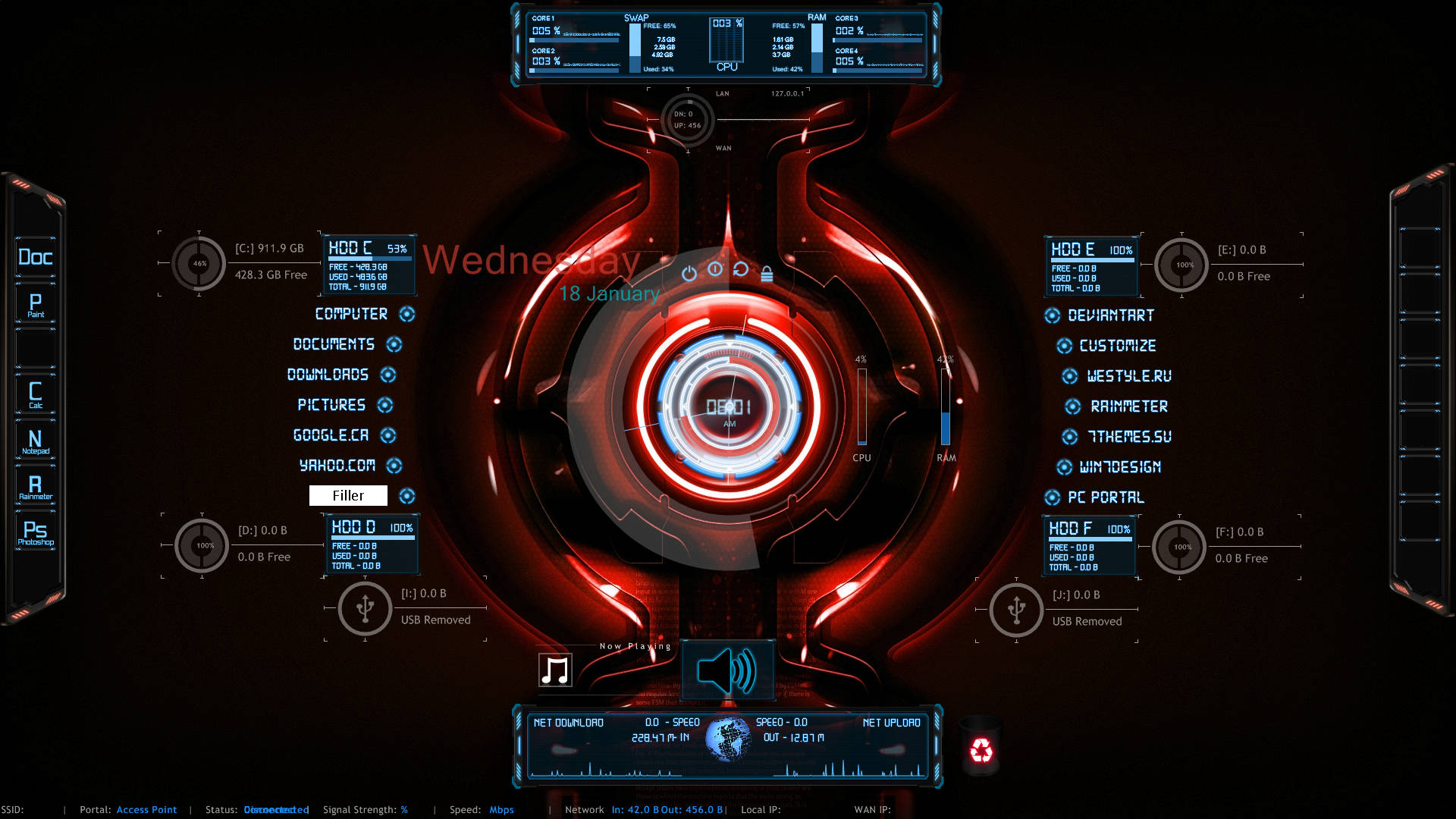 Jarvis On Rainmeter Skin Background