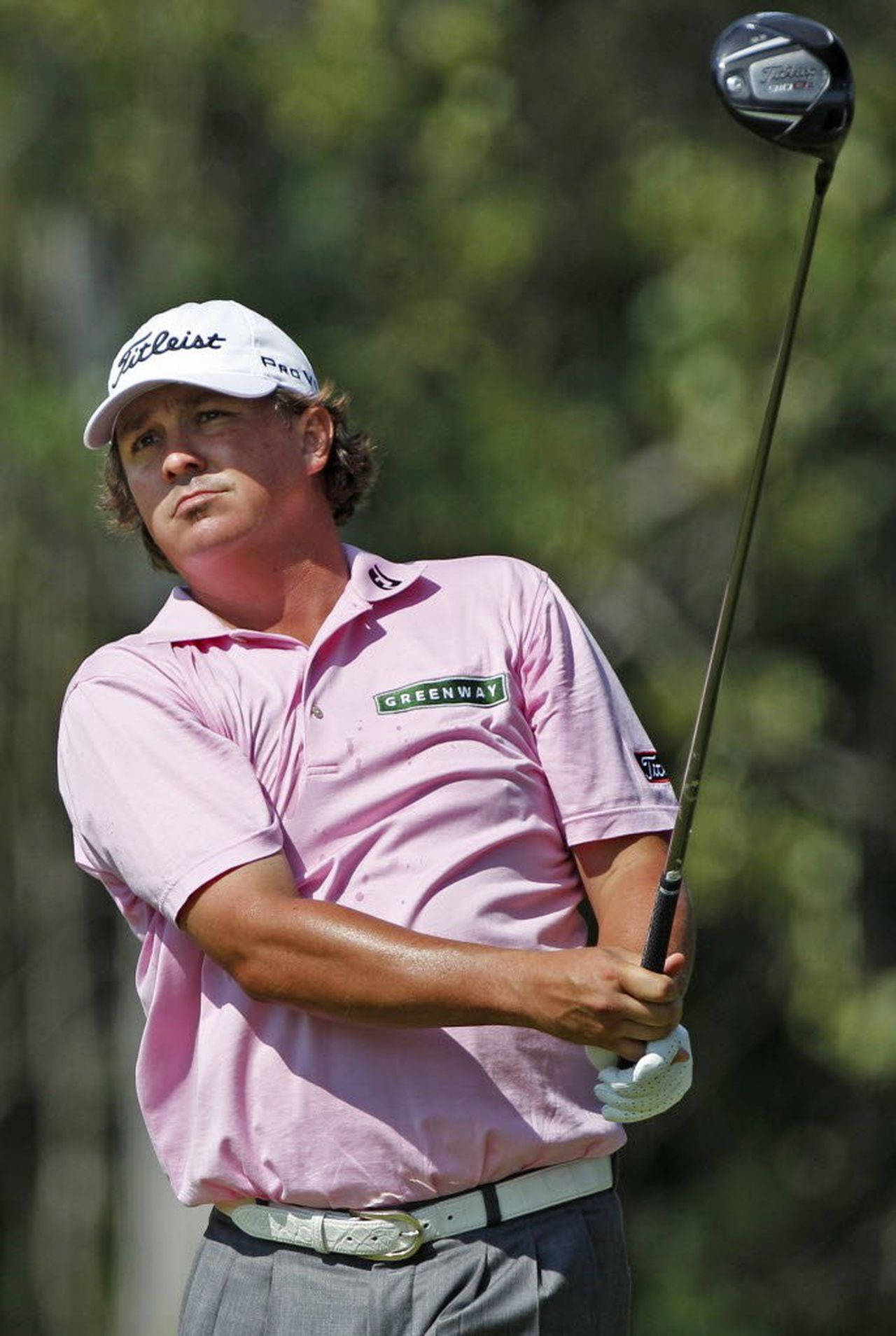 Jason Dufner In A Pink Shirt Background