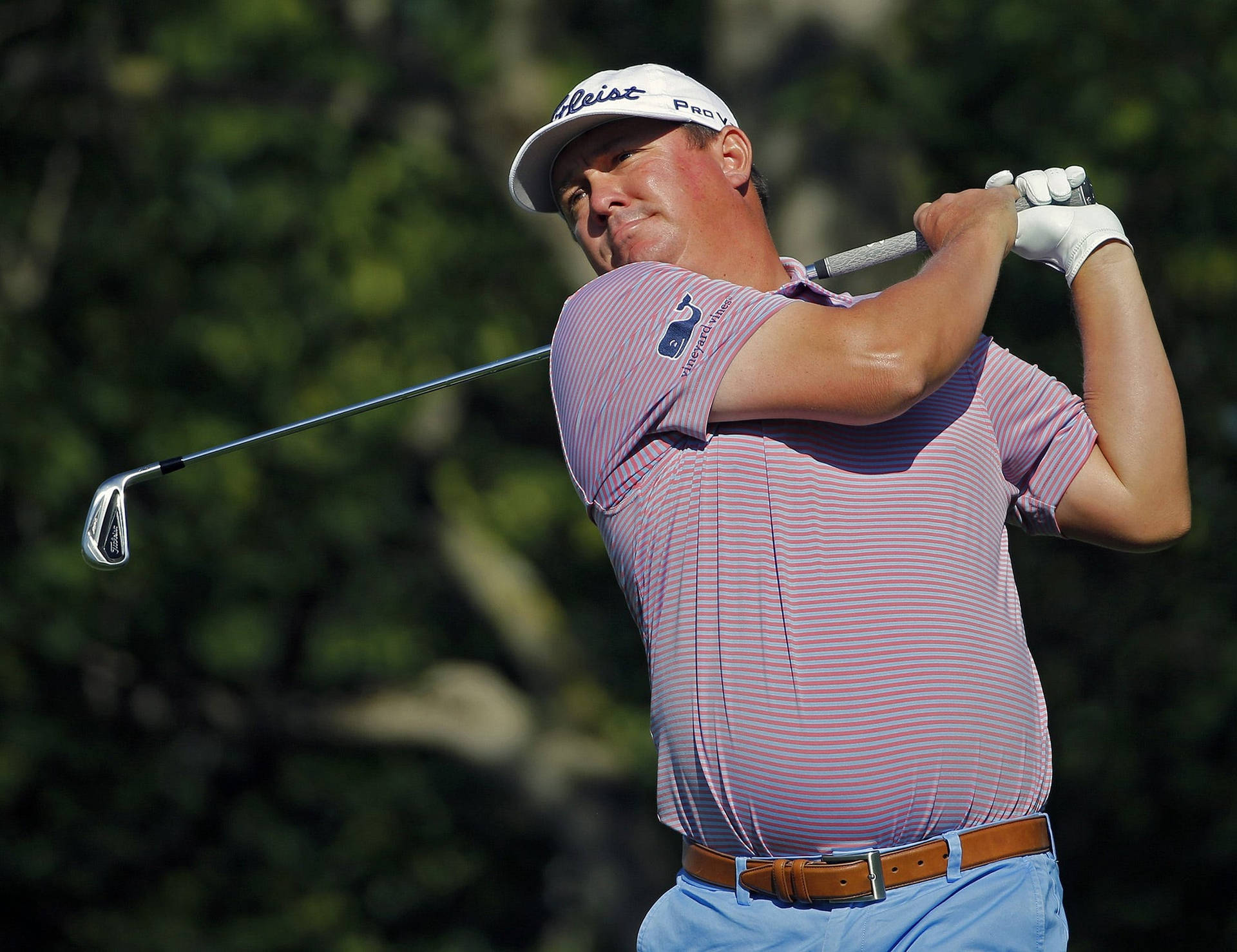 Jason Dufner Swinging His Golf Club Background