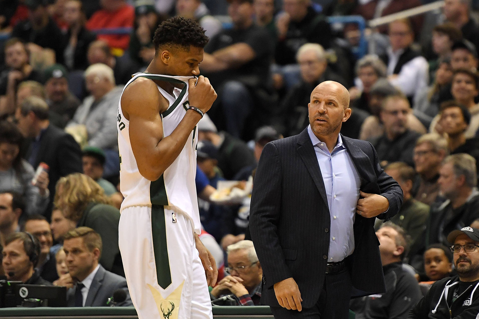 Jason Kidd Looks Up To Giannis Background