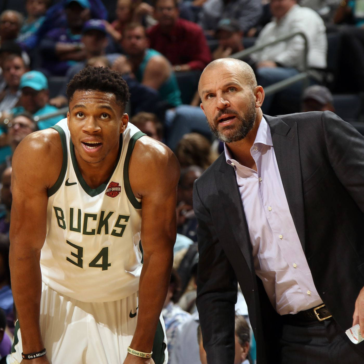 Jason Kidd With Giannis Antetokounmpo Background