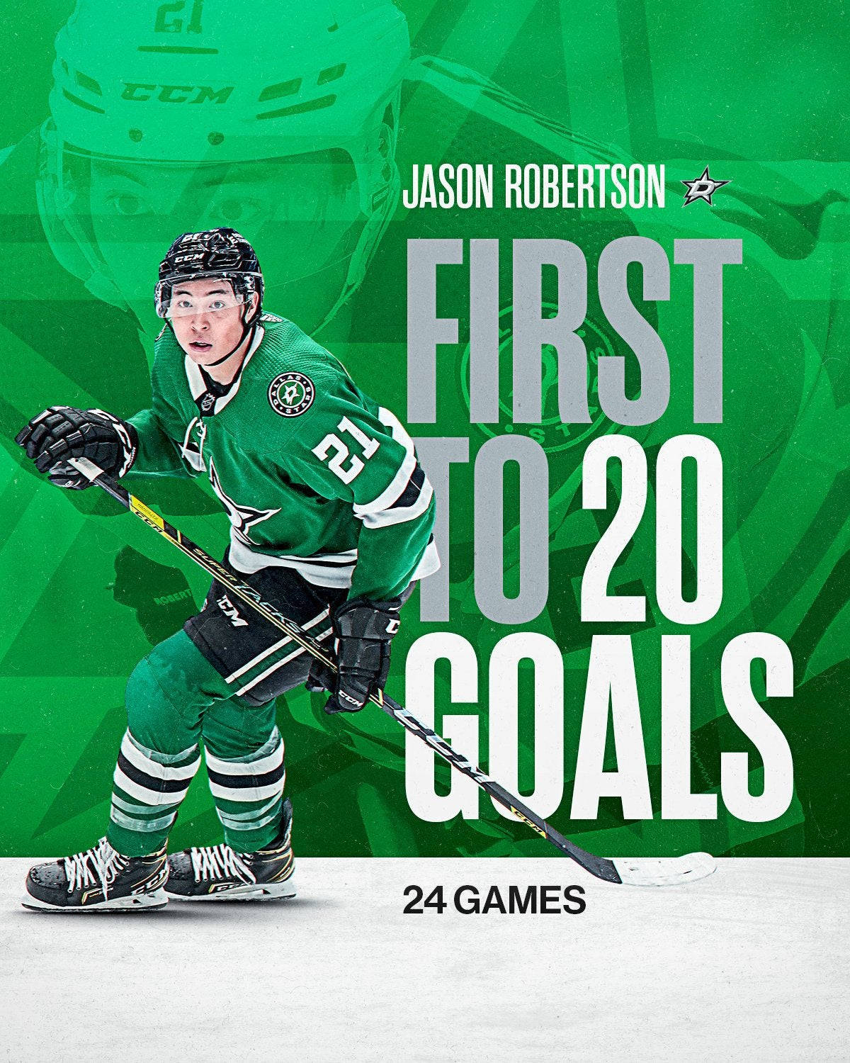 Jason Robertson First To 20 Goals Poster Background