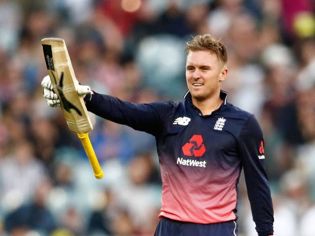 Jason Roy In Action During A Natwest Cricket Match Background