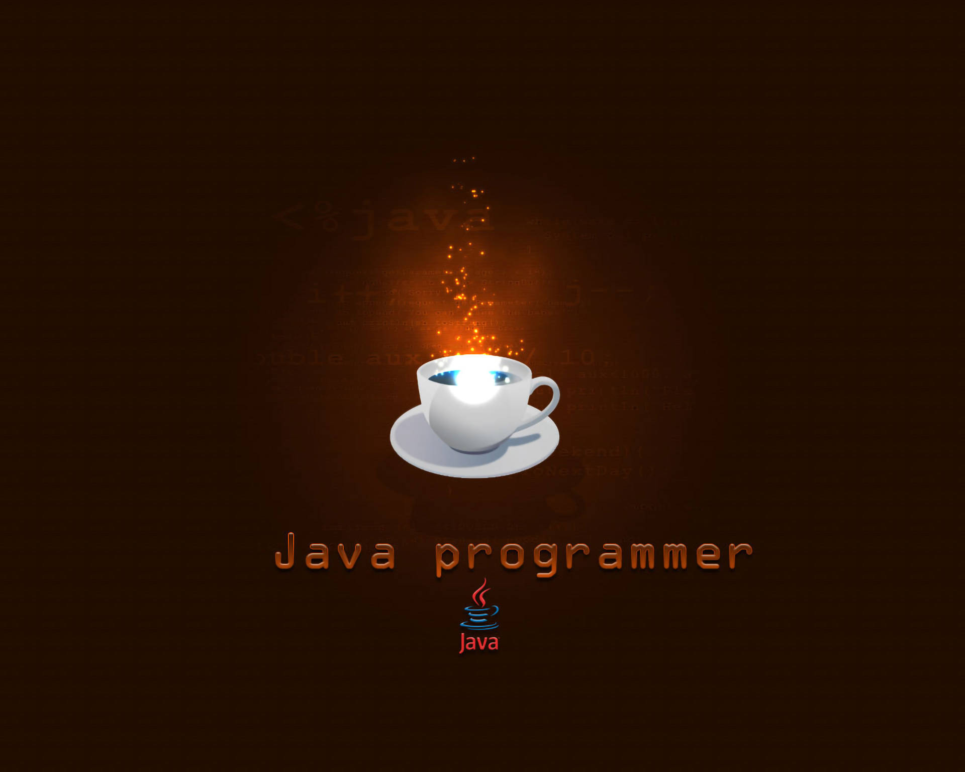 Java Programming With Glowing Cup Background