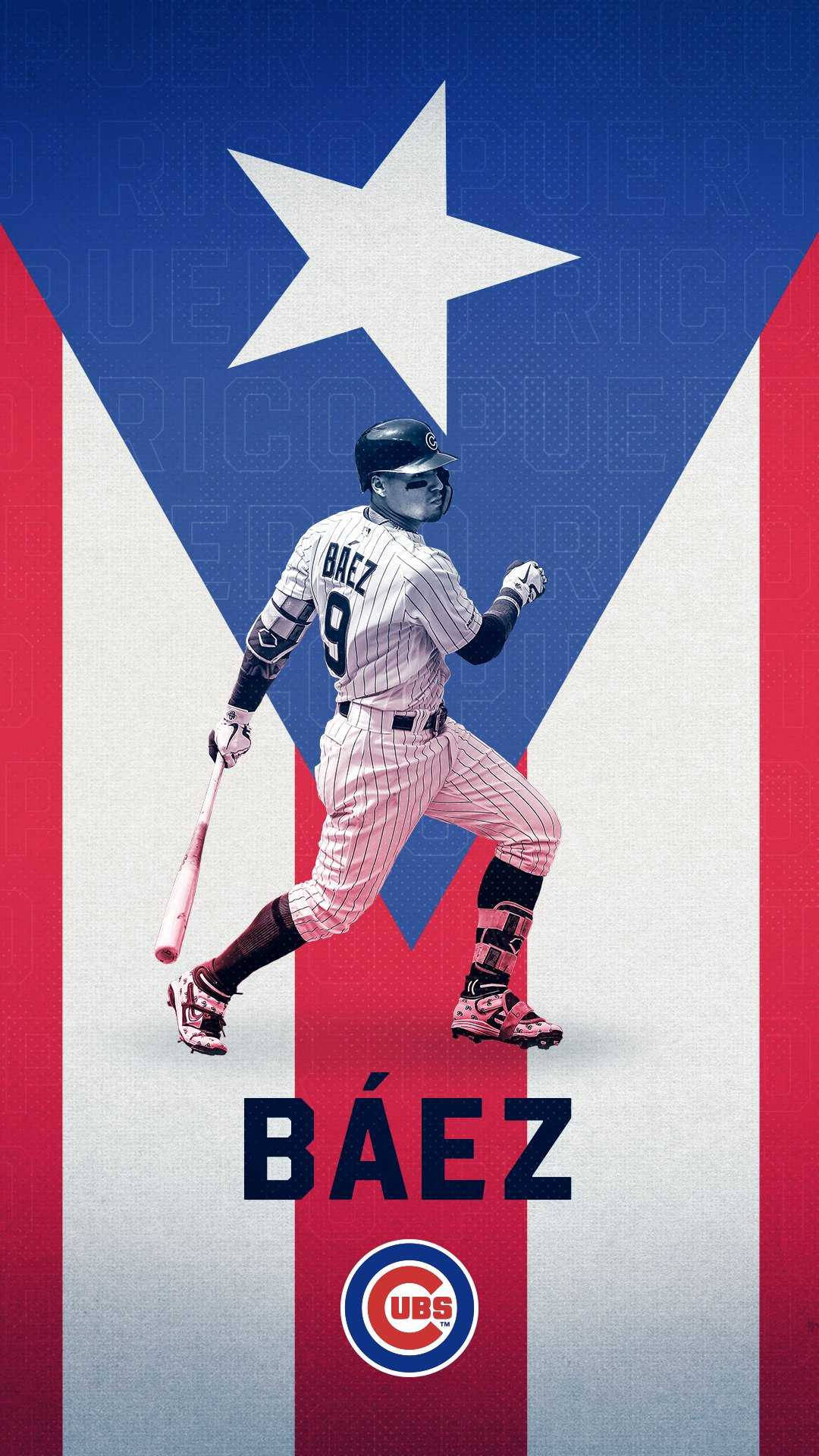 Javier Baez Puerto Rico Flag Background