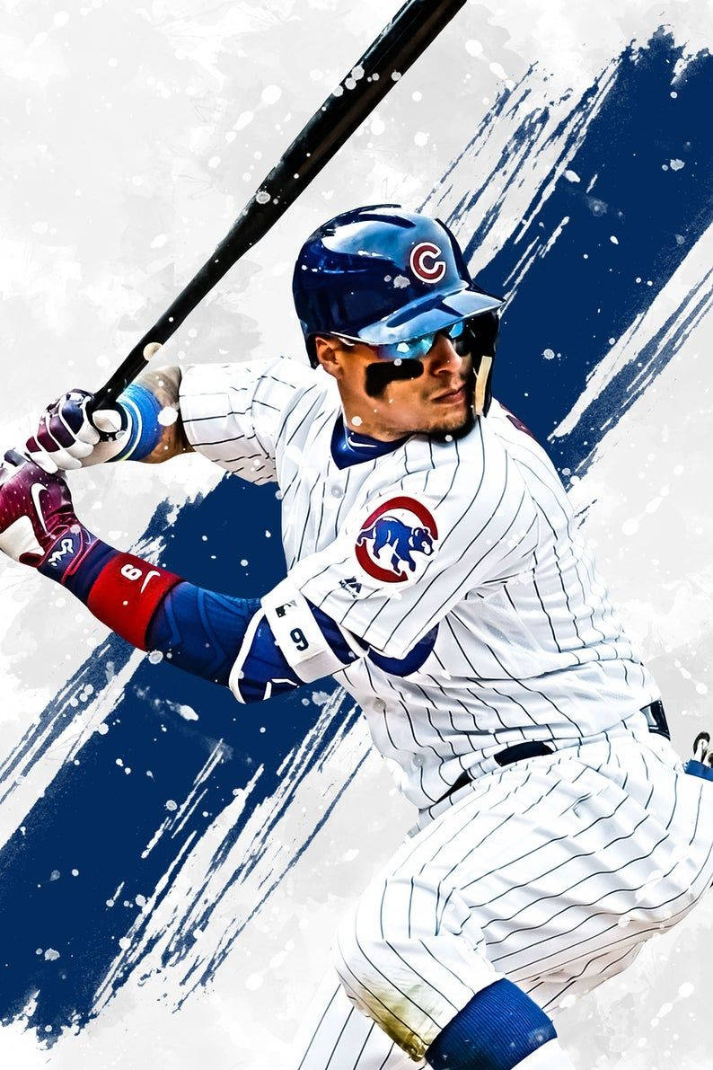 Javier Baez With Baseball Bat Background