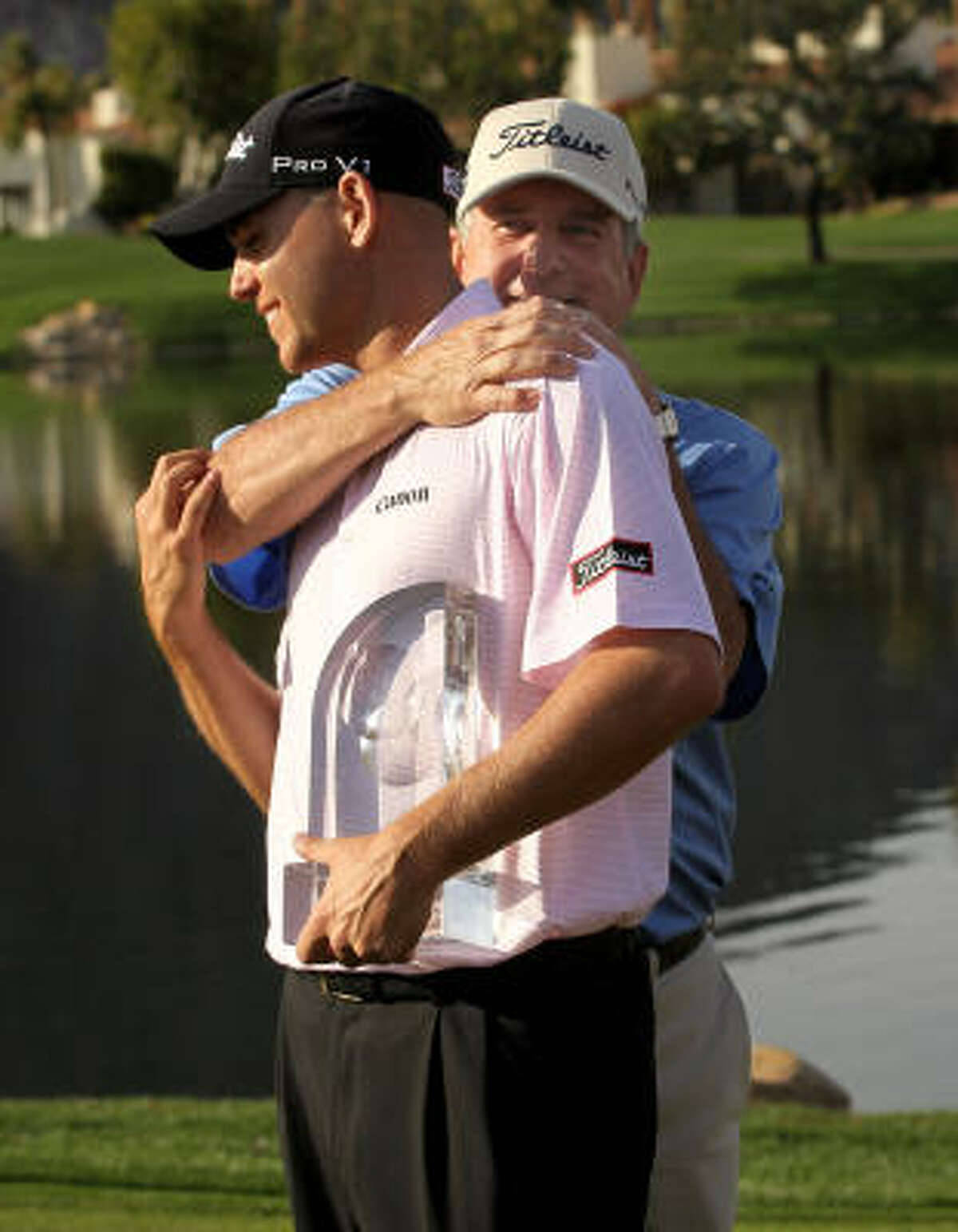 Jay Haas Congratulates Son Bill Haas Background