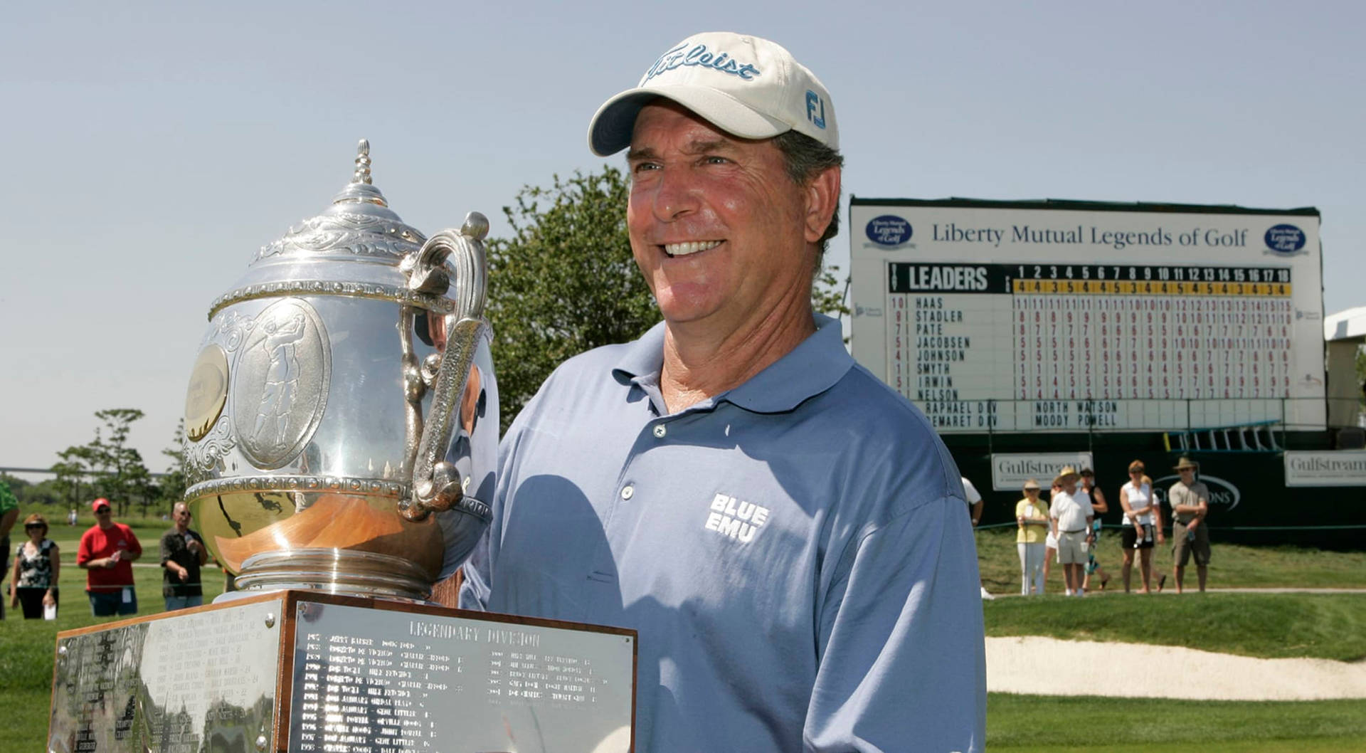 Jay Haas Holding Trophy Background