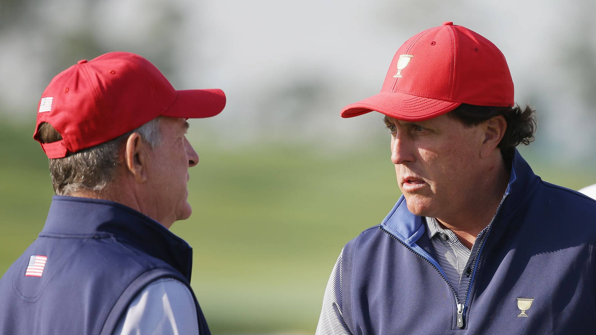 Jay Haas Talking With Bill Haas Background