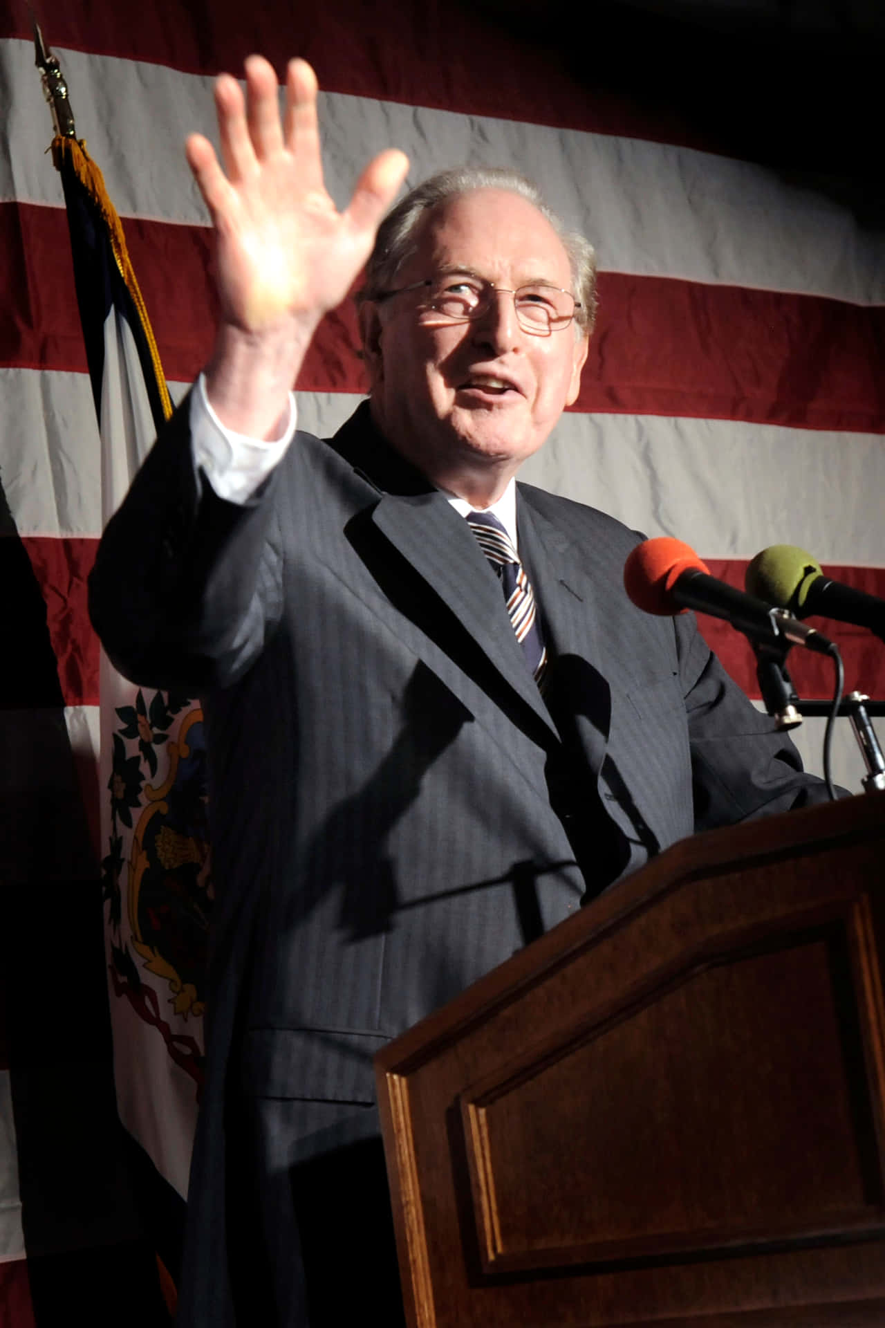 Jay Rockefeller American Flag Background