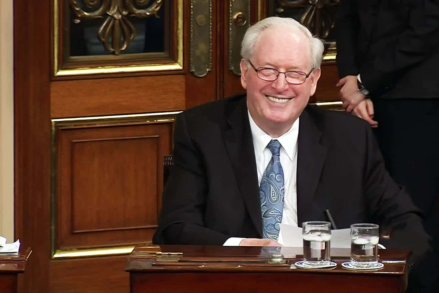 Jay Rockefeller Smiling Background
