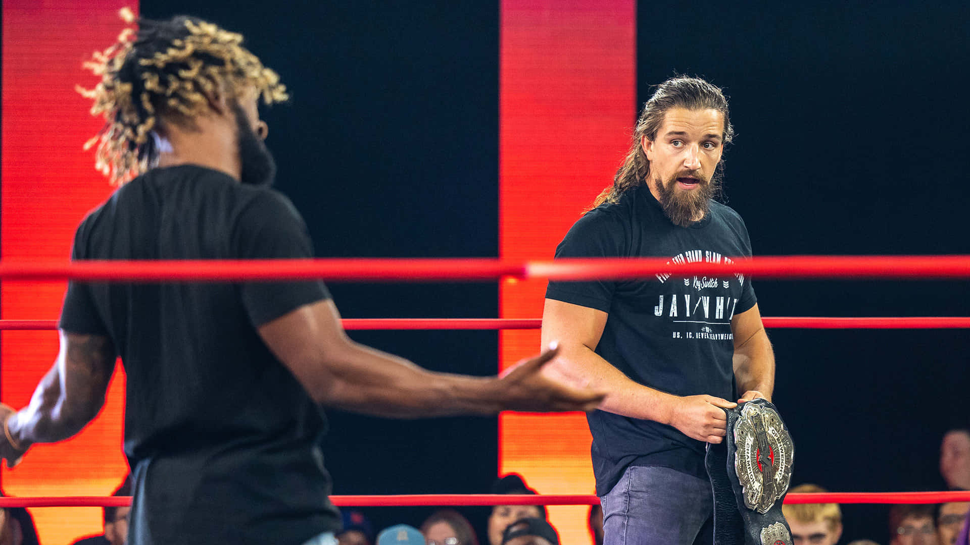Jay White With Chris Bey Background