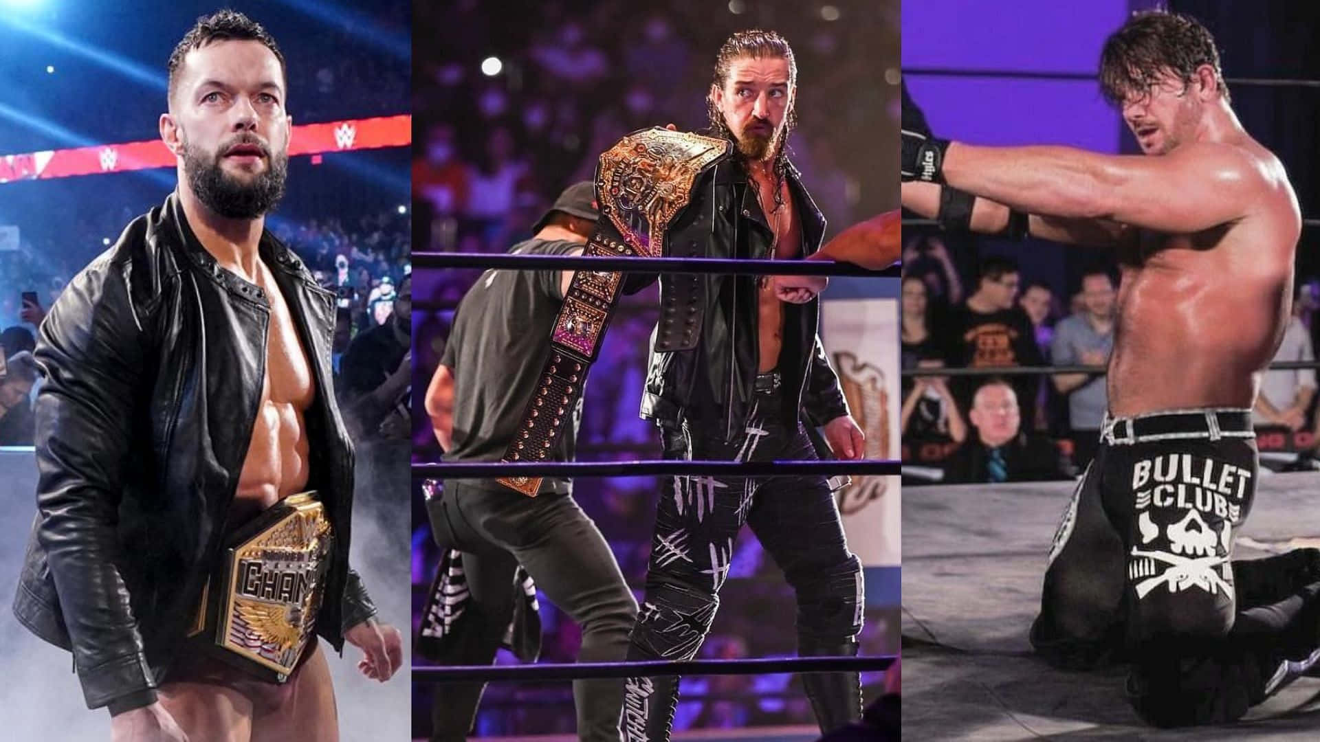 Jay White With Finn Balor And Aj Styles Background