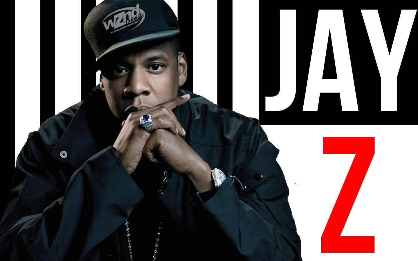 Jay-z Black And White Stripes Background