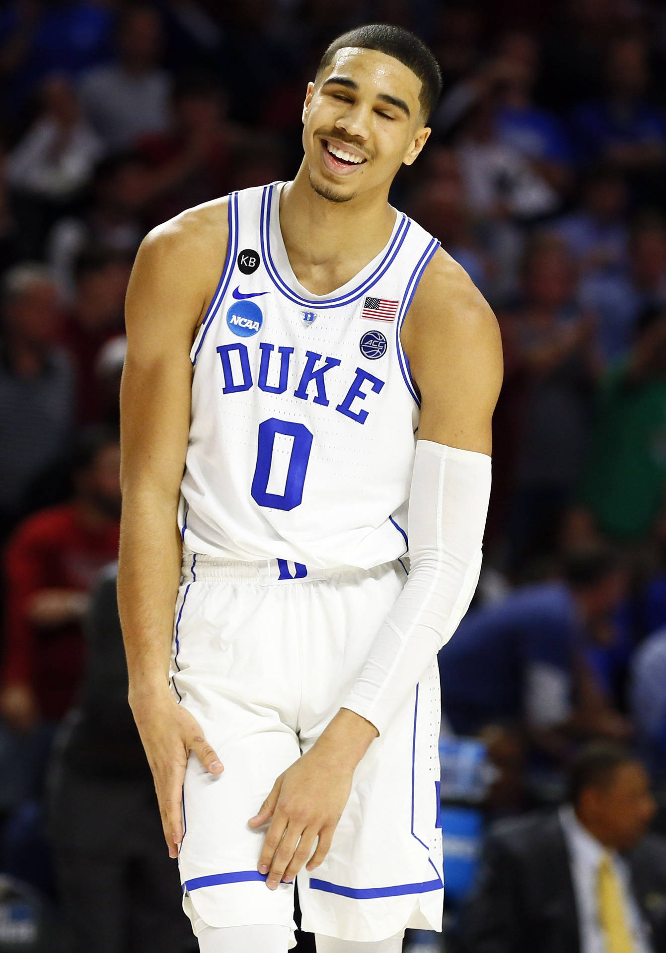 Jayson Tatum White Duke Jersey Background