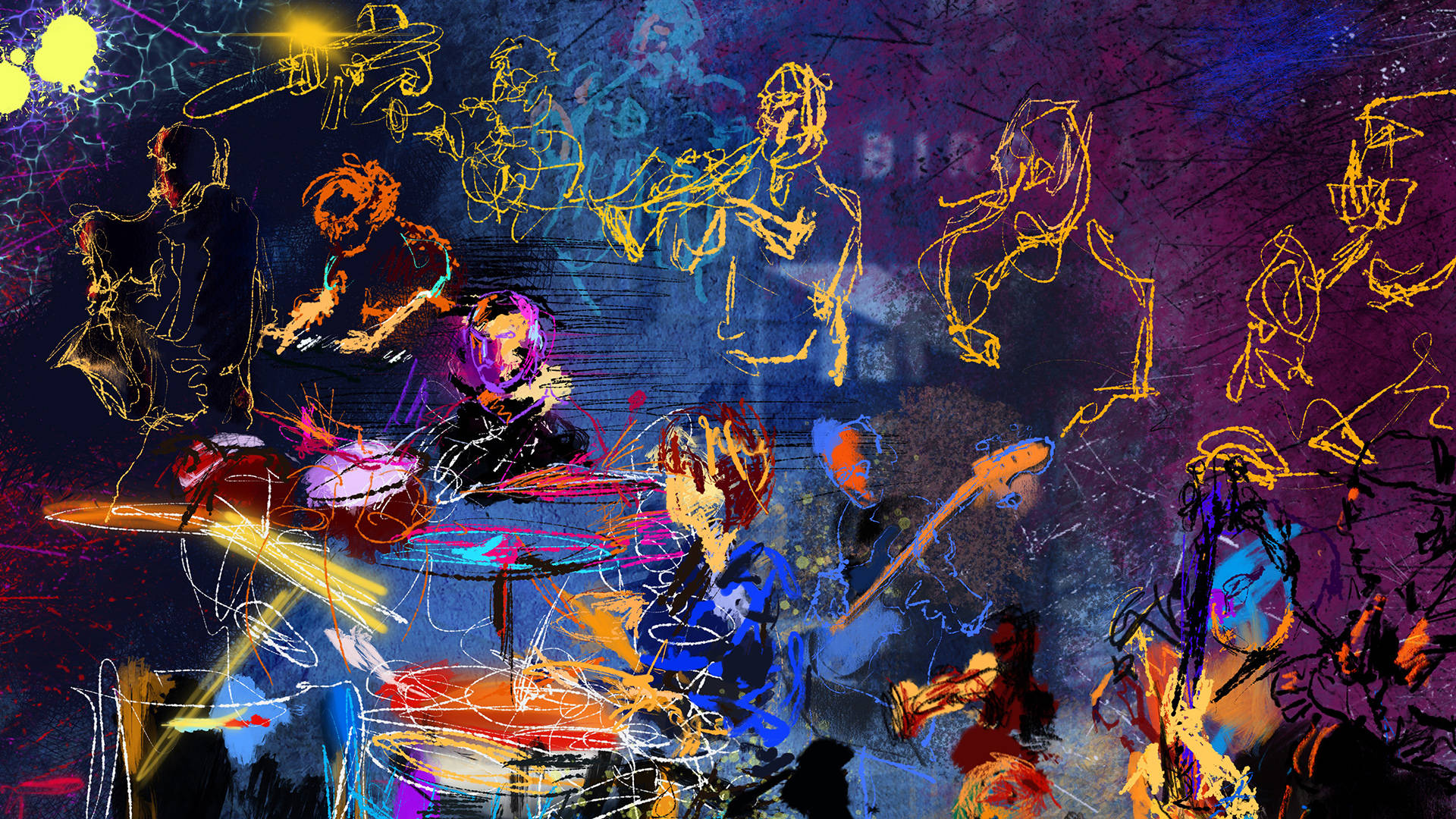 Jazz Band Art Background