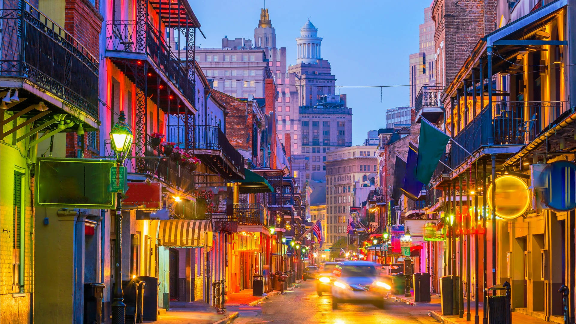 Jazzy New Orleans Bourbon Street Background