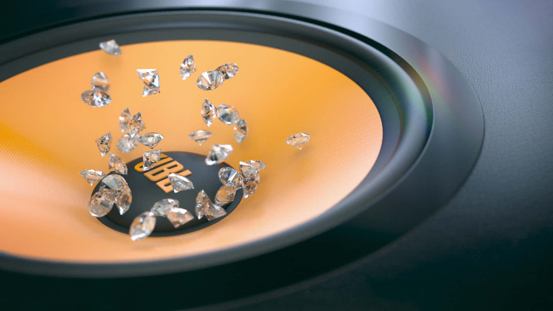 Jbl's Luxurious Speaker With Diamonds Background