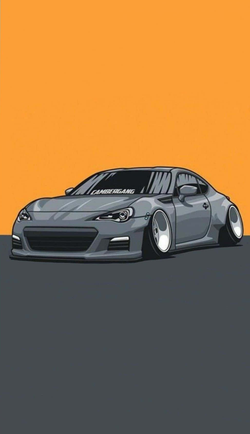 Jdm Art Dark Yellow Grey Background
