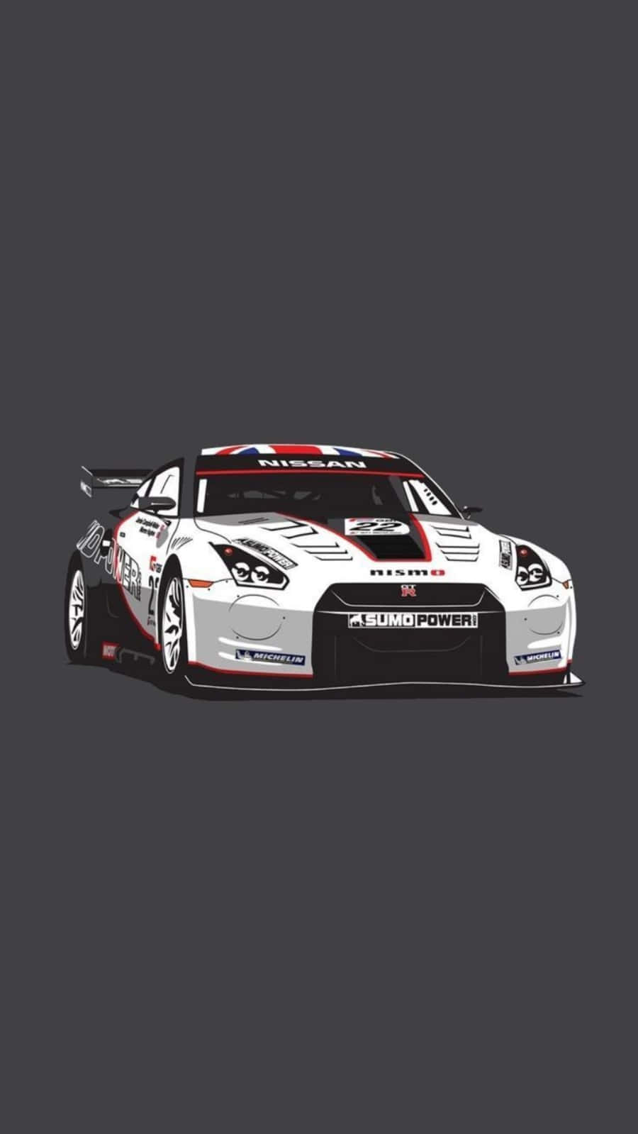 Jdm Art Nissan Sports Car Dark Grey Background