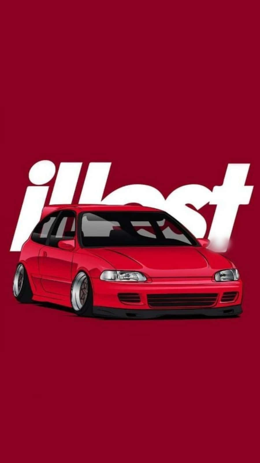 Jdm Art Red Honda Civic Illest Background