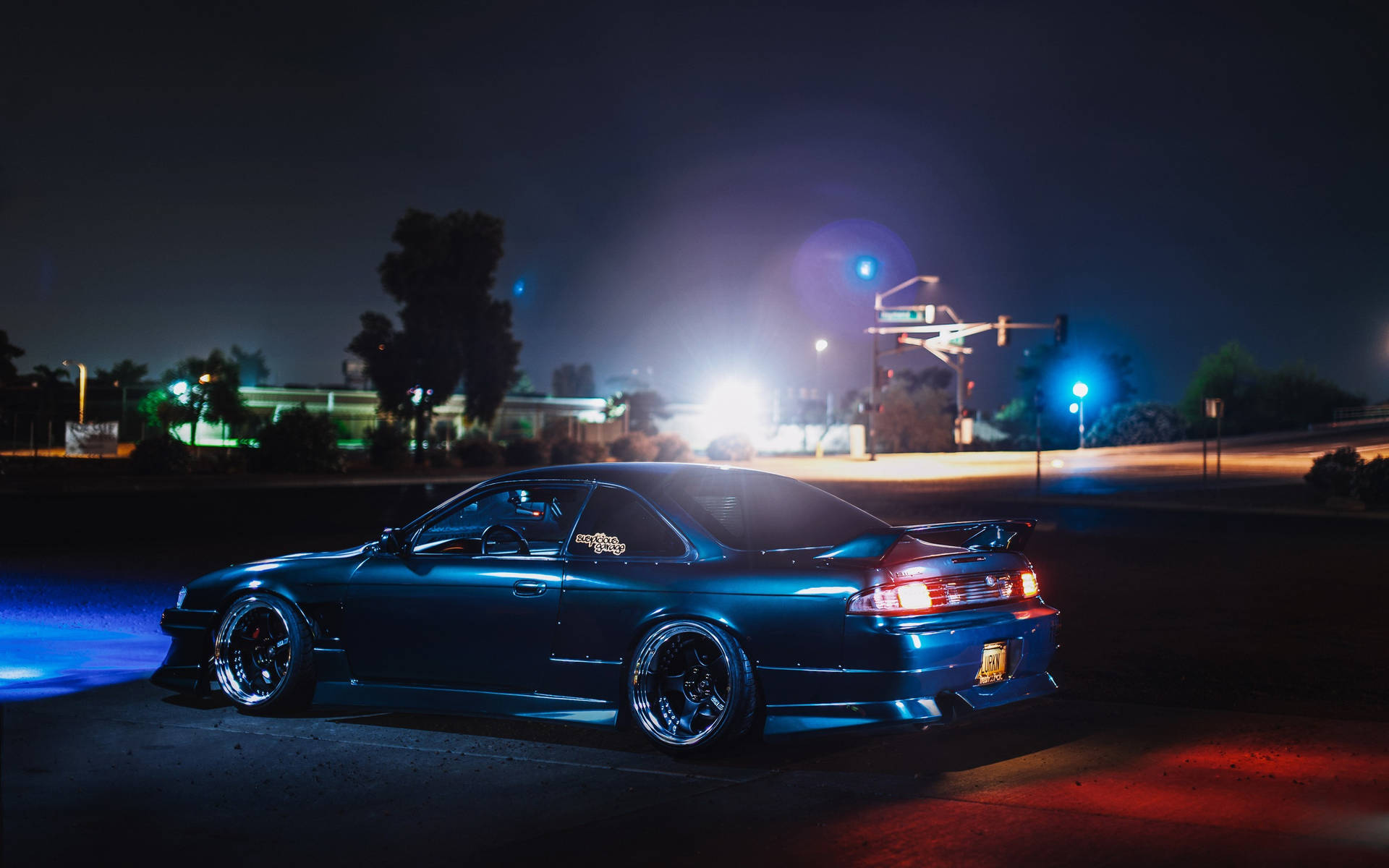 Jdm Cars Driving At Night Background