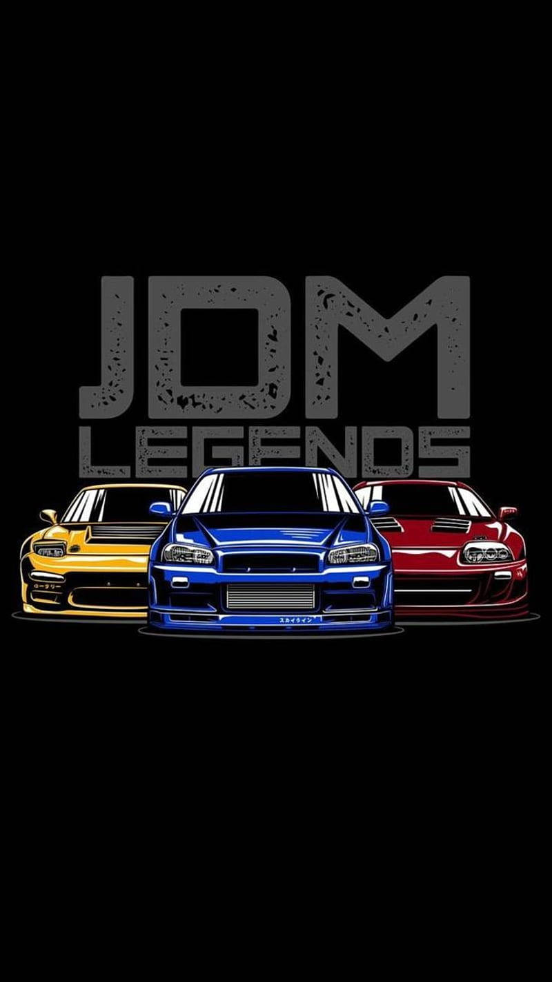 Jdm Cars On Black Background Background