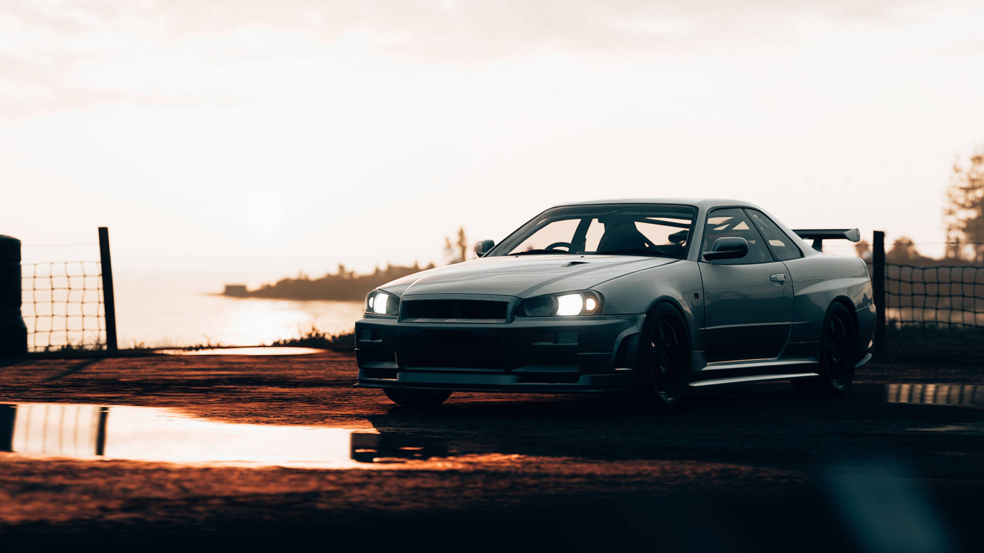 Jdm Cars Sunset View Background