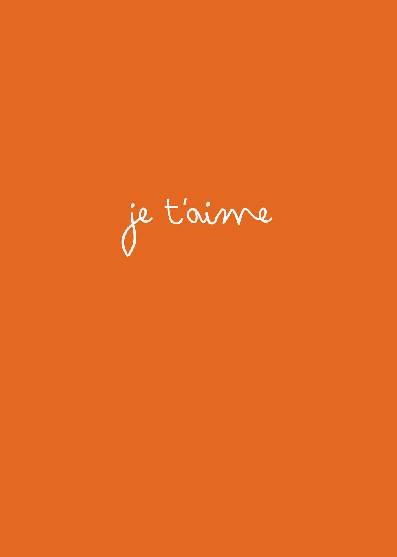 Je Taime Orange Aesthetic Phone Background