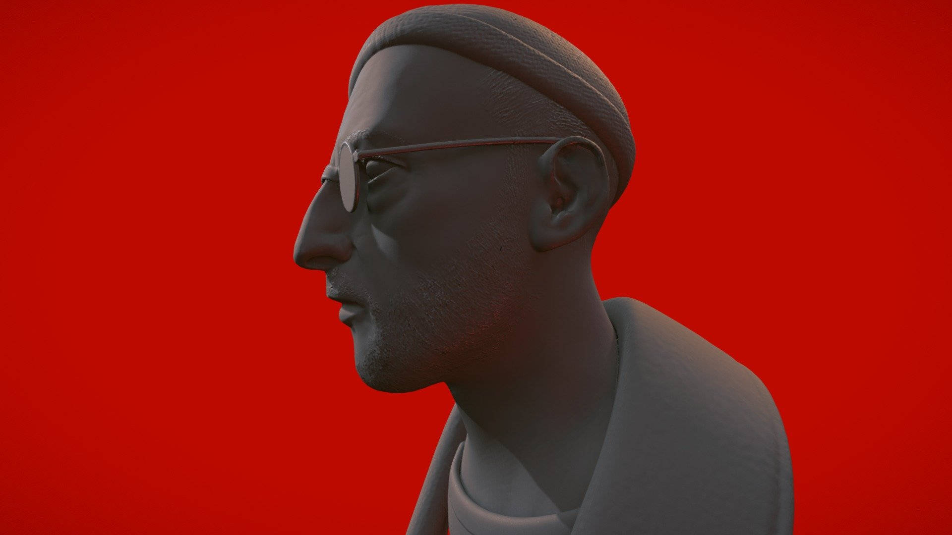 Jean Reno 3d Head Art