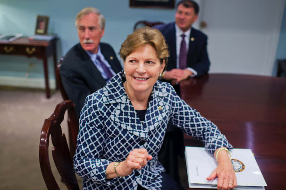 Jeanne Shaheen Smiling Background