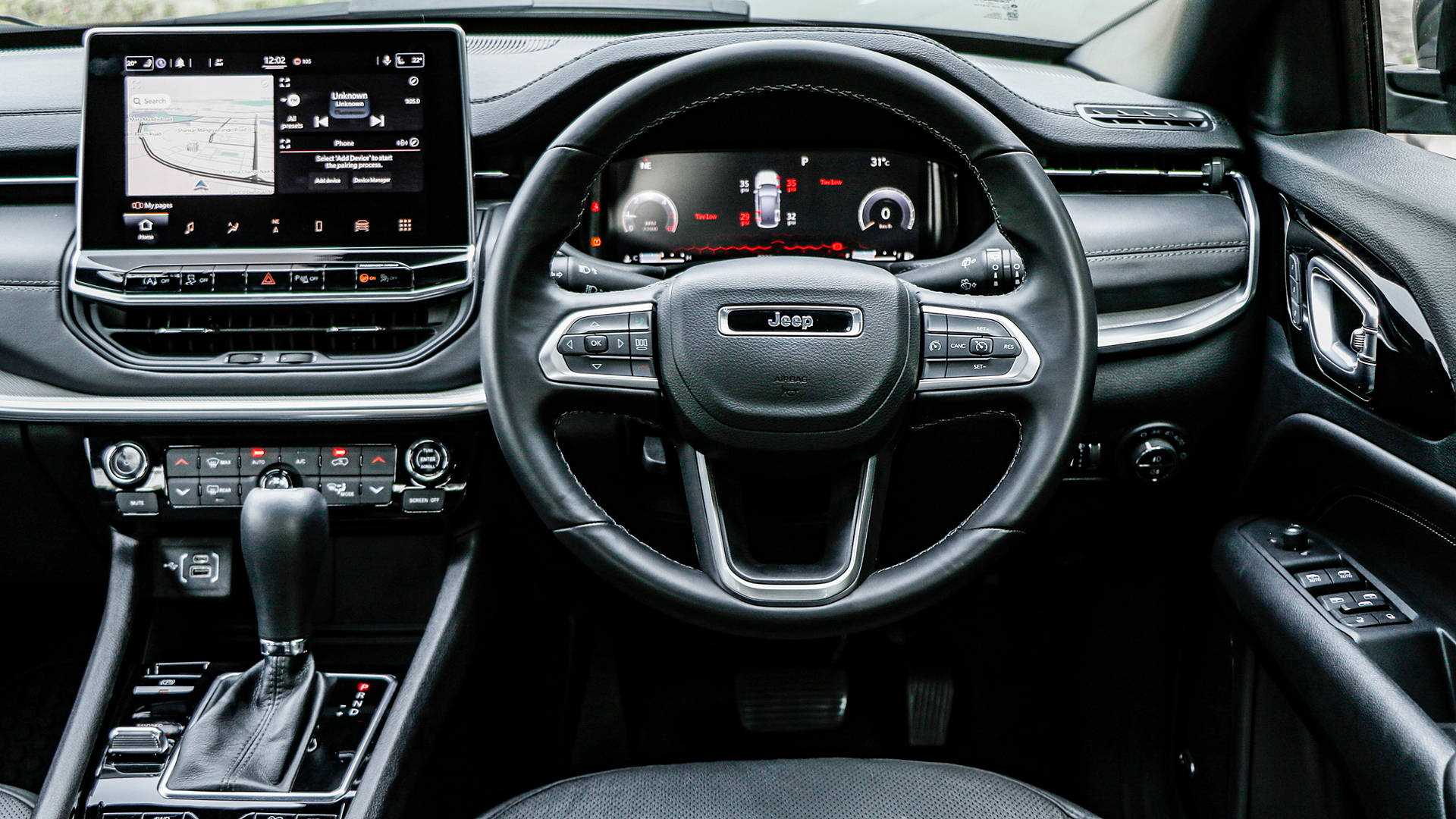 Jeep Compass Car Cockpit Black Aesthetic Background