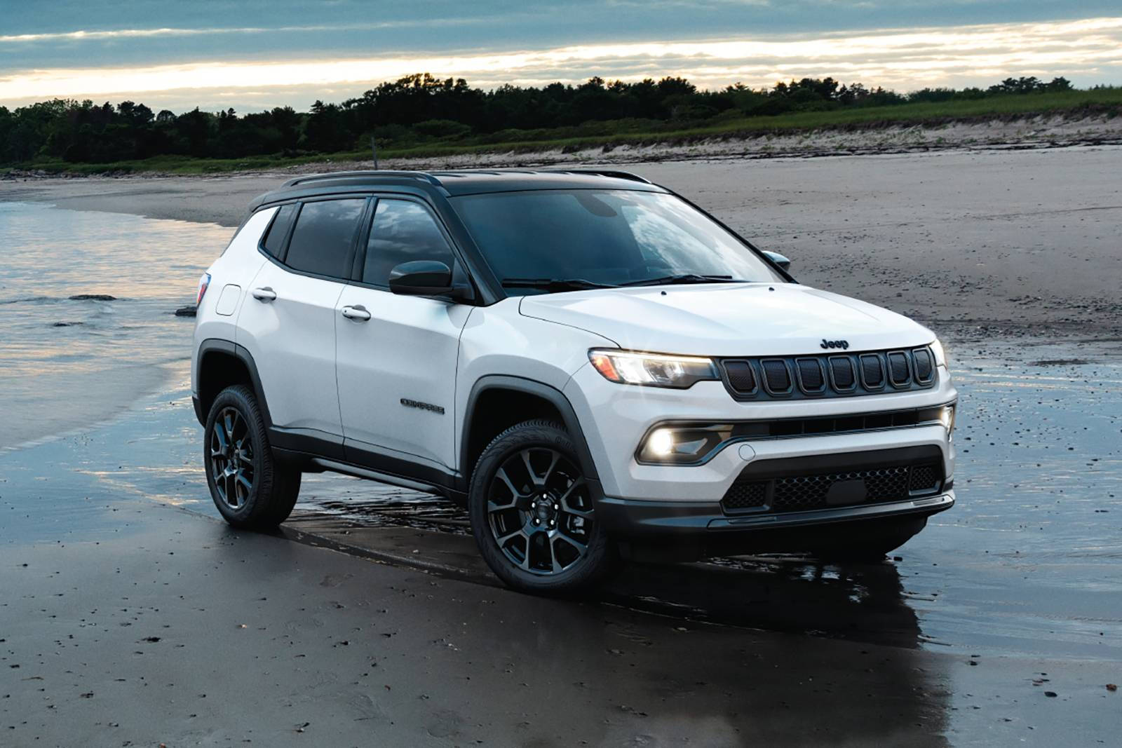 Jeep Compass On Beach Shore