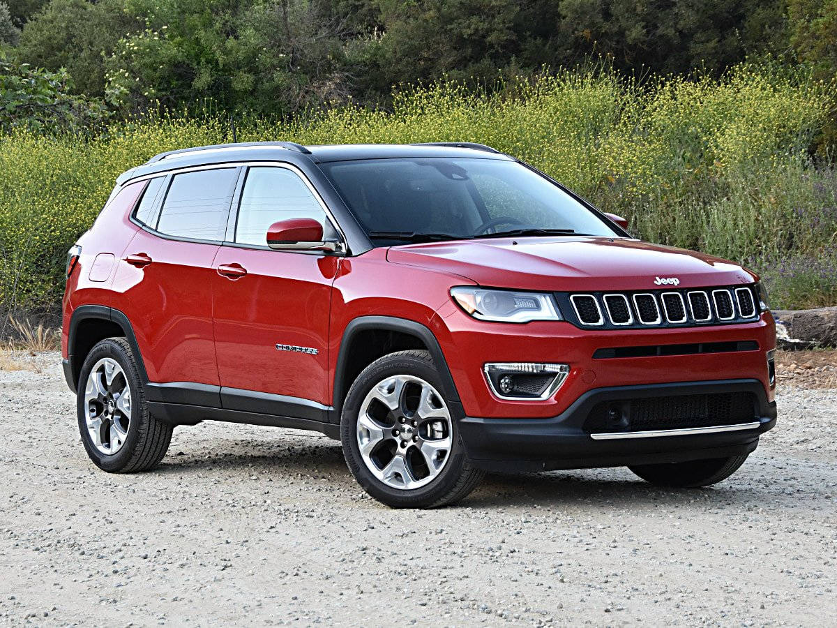 Jeep Compass On Gravel Road Background