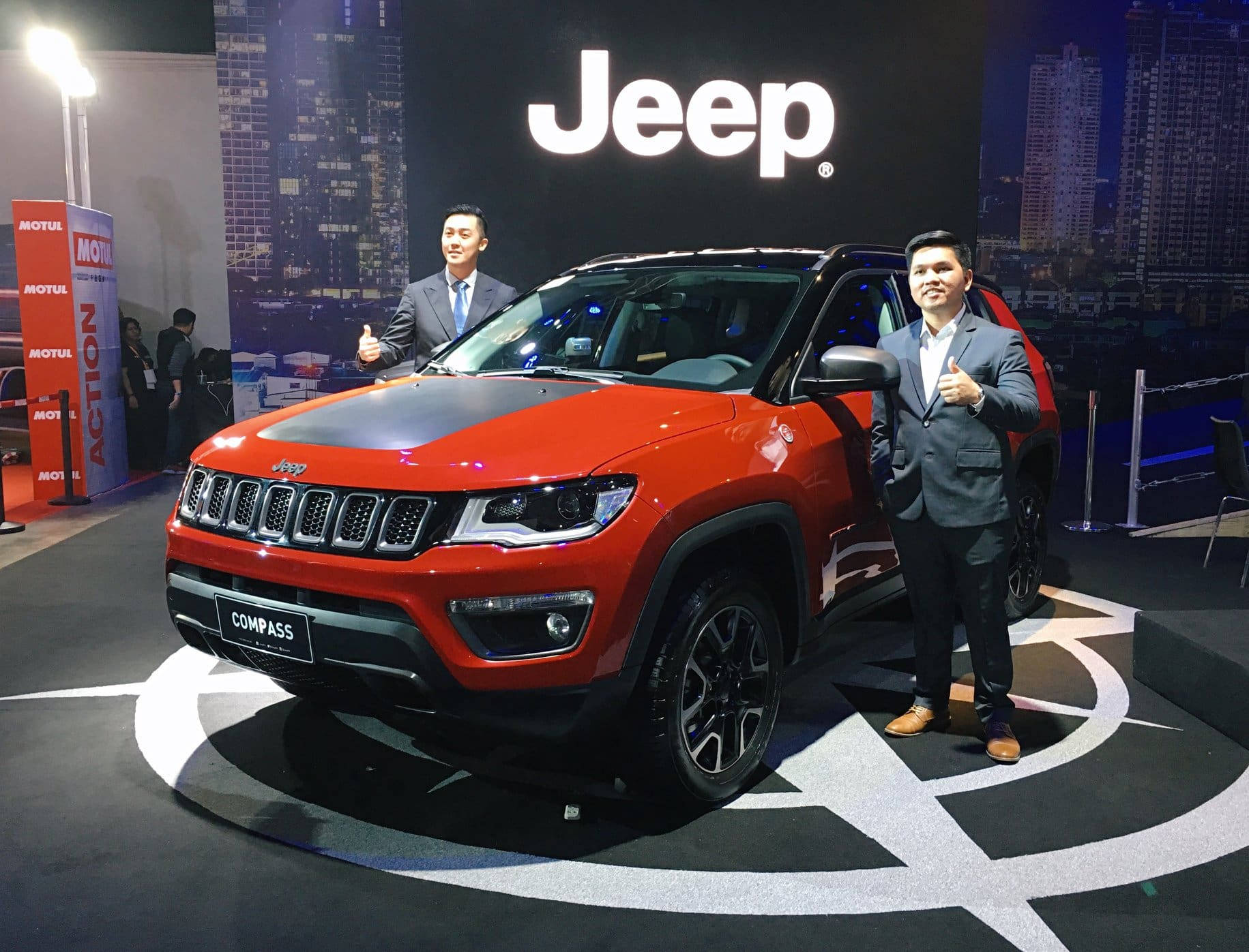 Jeep Compass Red Aesthetic With Presenters Background