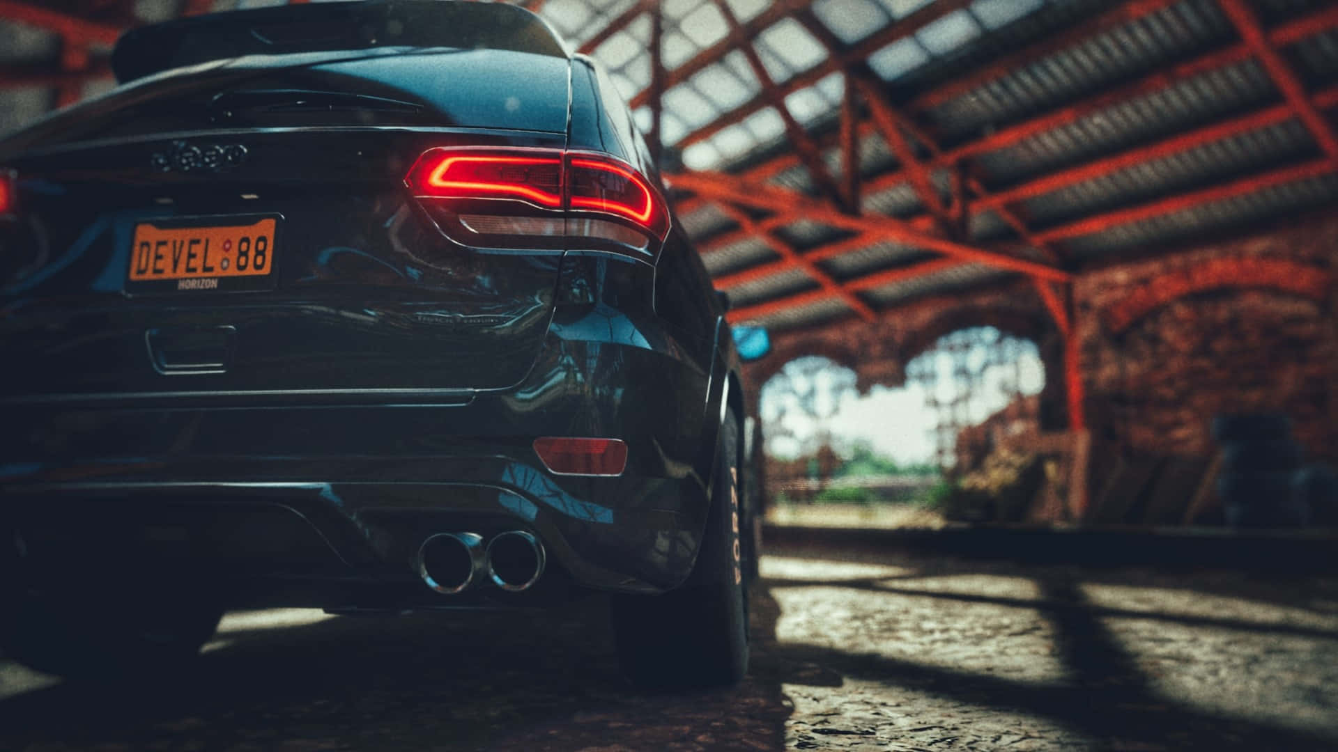 Jeep Trackhawk In Barn Background