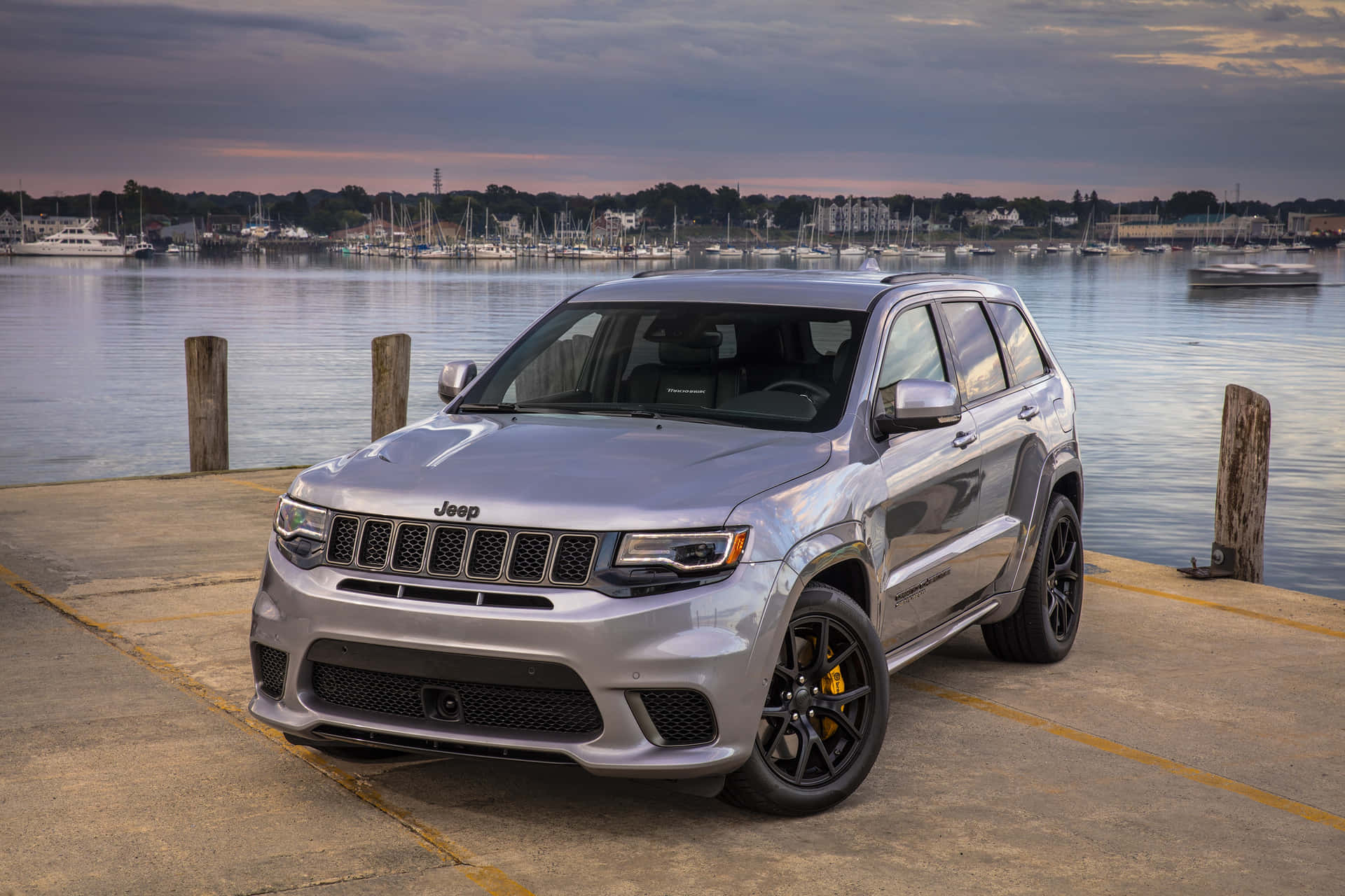 Jeep Trackhawk Near Sea Background