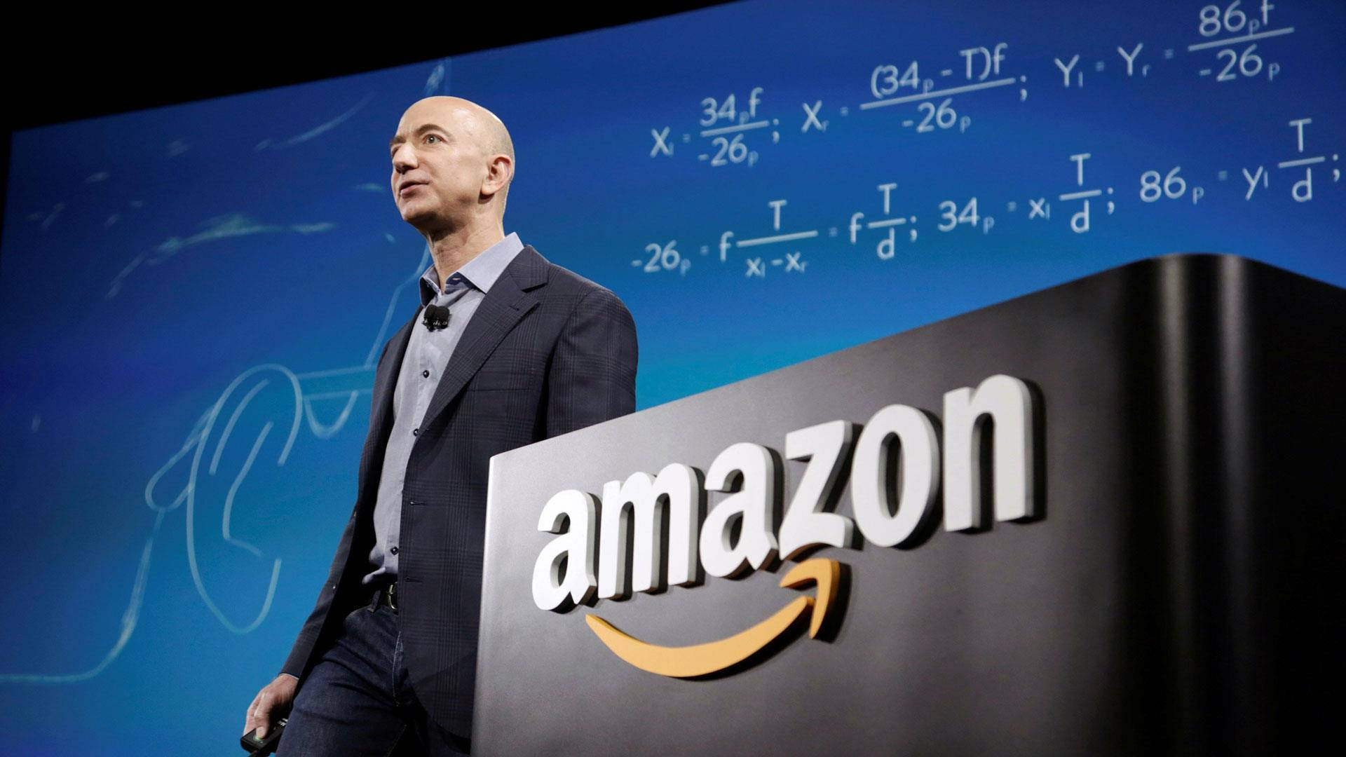 Jeff Bezos Amazon Podium Background