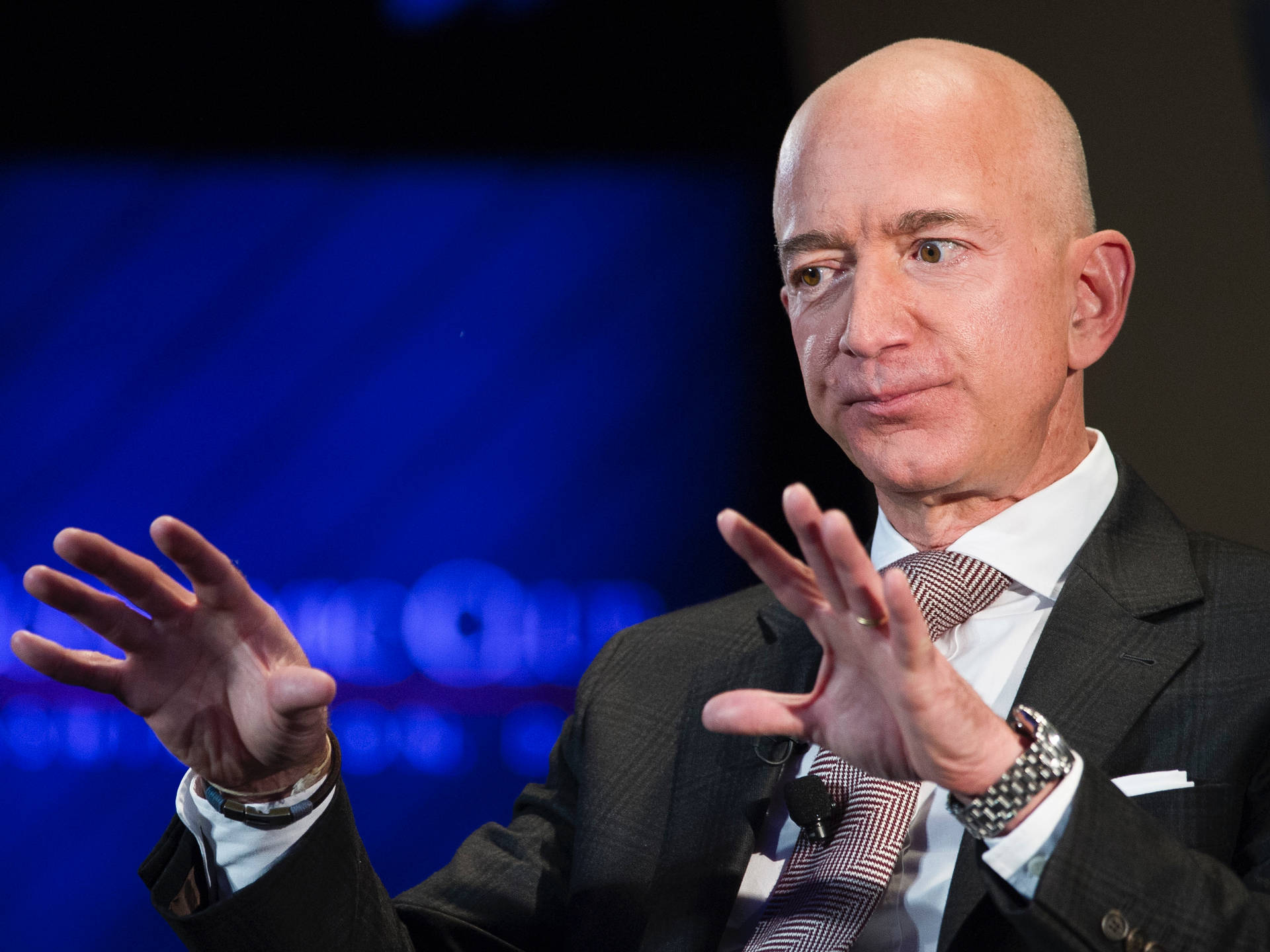 Jeff Bezos Hands Up Background