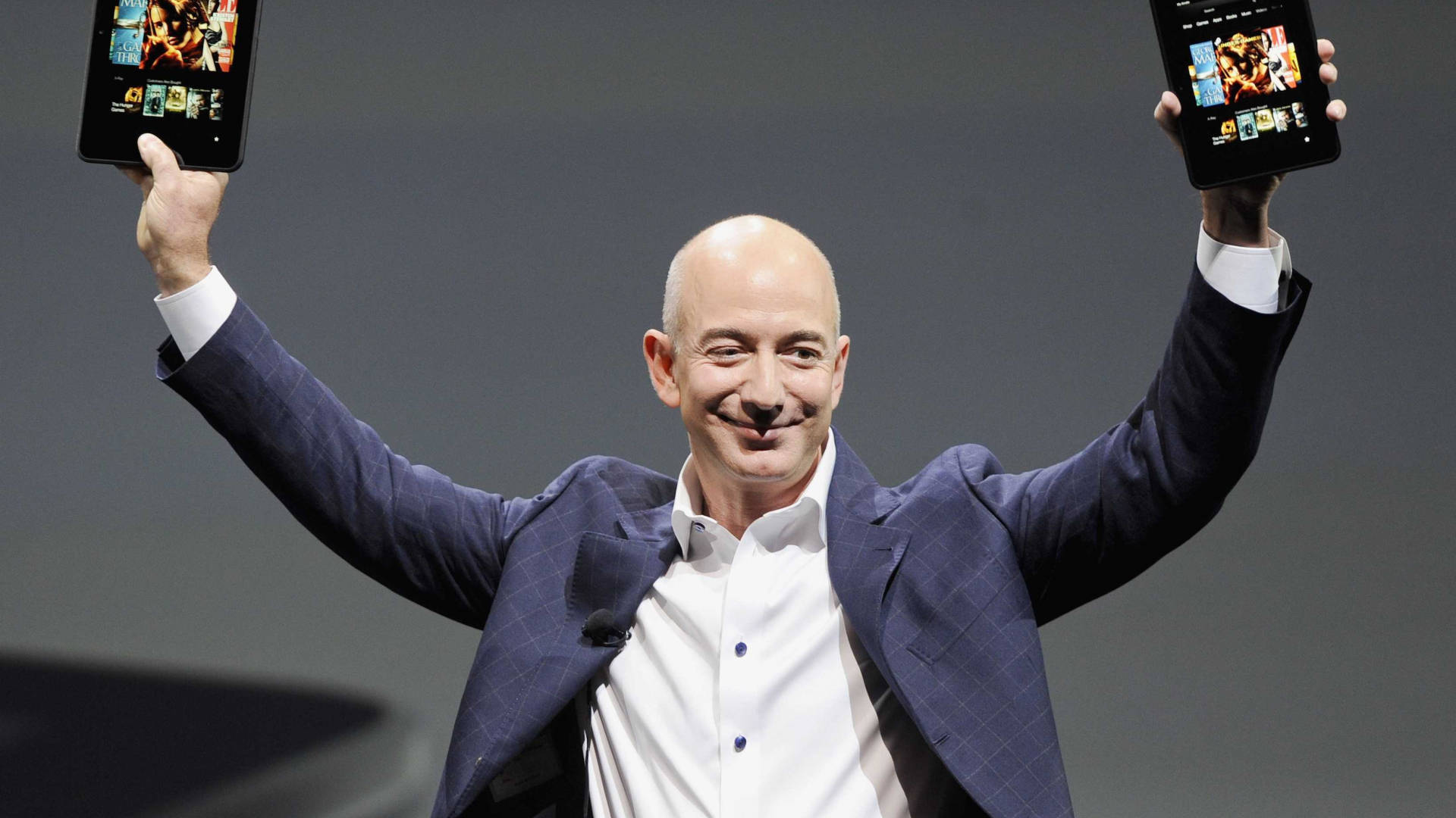 Jeff Bezos On A Dark Backdrop Background