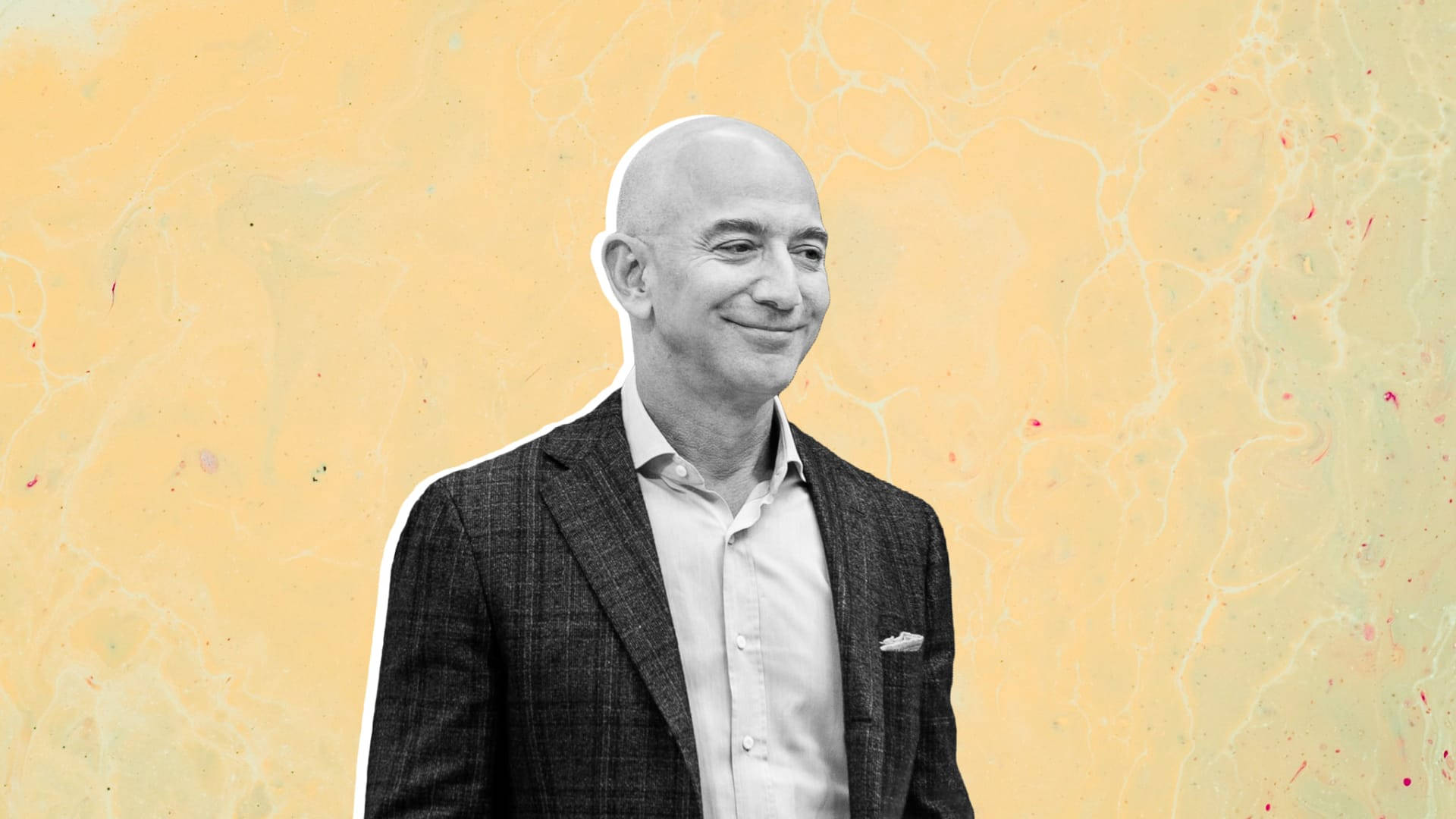 Jeff Bezos On A Yellow Background Background